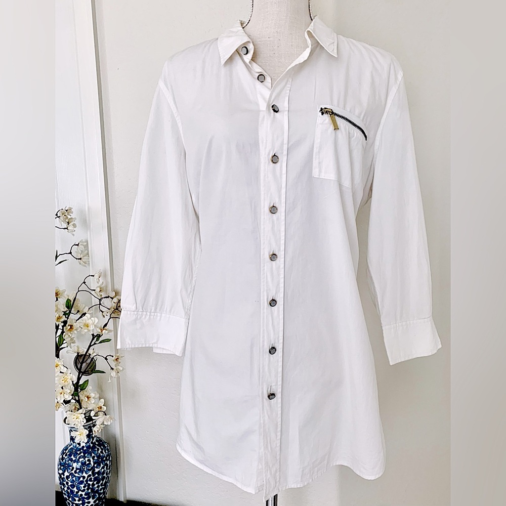 Michael Kors Button Up Tunic w/ Zipper Pocket